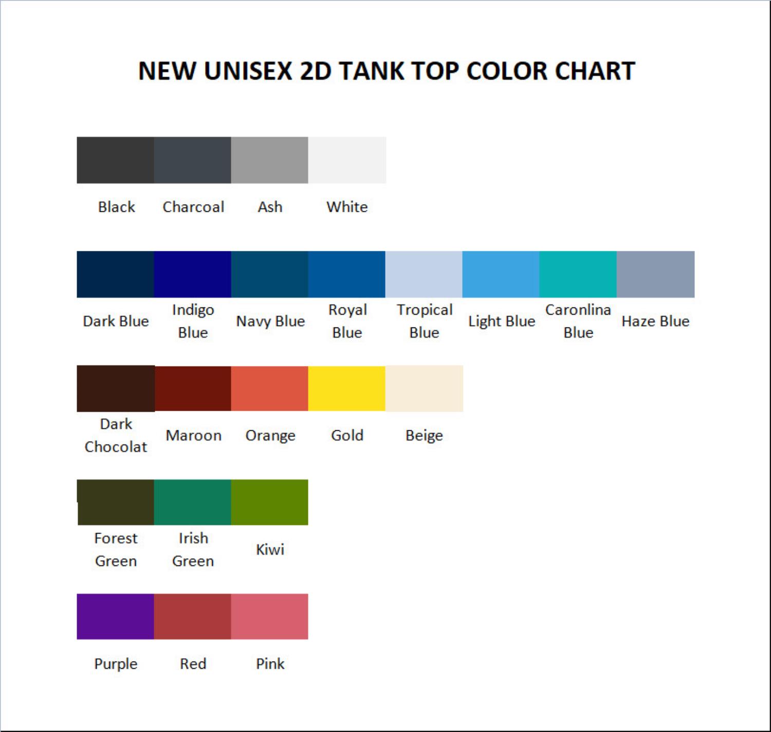tank top color chart - Westside Gunn Store